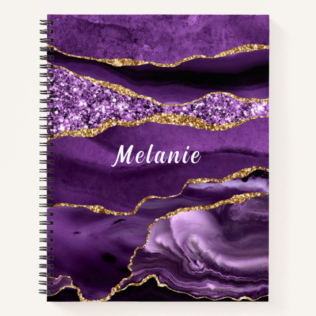 Cuaderno Bloc de notas con nombre personalizado de mármol P (Anverso)