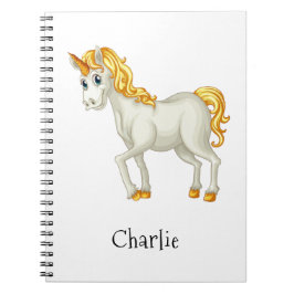 Cuaderno bloc de notas con nombre personalizado de unicorni