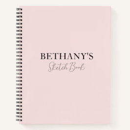 Cuaderno Bloc de notas con nombre rosado Rubor Girly