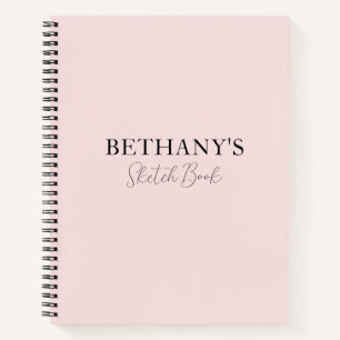 Cuaderno Bloc de notas con nombre rosado Rubor Girly