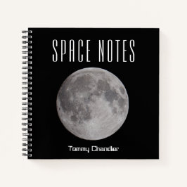 Cuaderno Bloc de notas con nombre sobre el tema de Luna com
