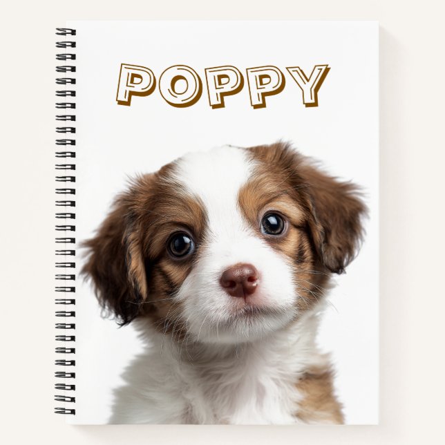 Cuaderno Bloc de notas con nombre y foto de perro personali (Anverso)