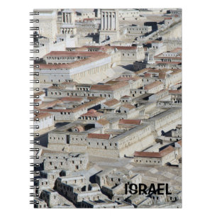 Cuaderno Bloc de notas con réplica de Jerusalén desde Israe