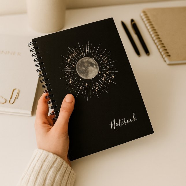 Cuaderno Bloc de notas con resumen cósmico de Luna y Estrel (Subido por el creador)
