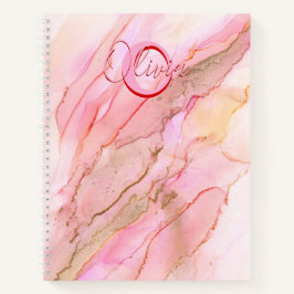 Cuaderno Bloc de notas con tinta de alcohol de líquido rosa