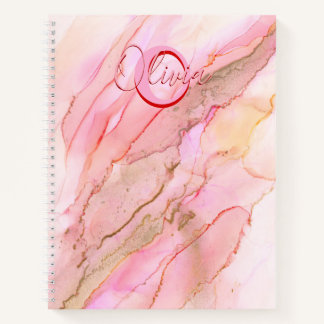 Cuaderno Bloc de notas con tinta de alcohol de líquido rosa