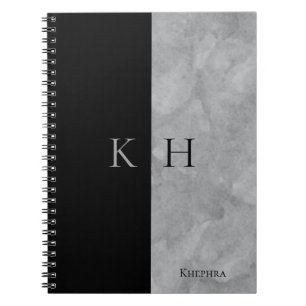 Cuaderno Bloc de notas con un acento simple negro y gris