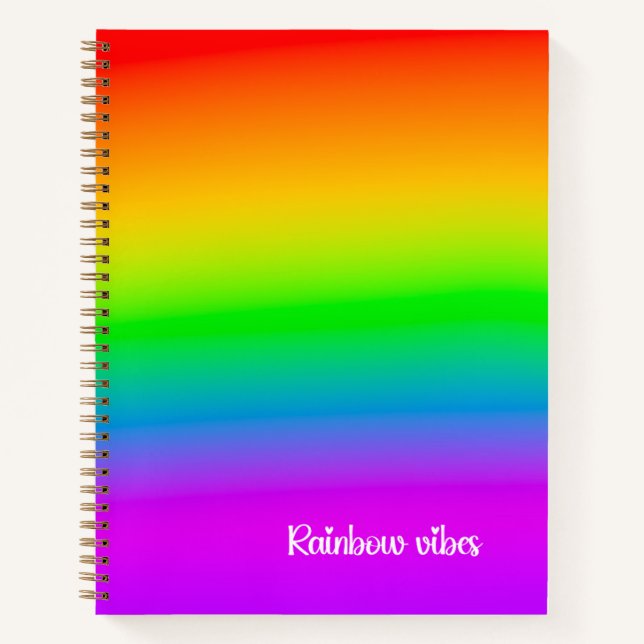 Cuaderno Bloc de notas con vibraciones arcoiris (Anverso)