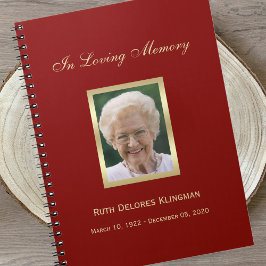 Cuaderno Bloc de notas conmemorativo o funeral para invitad