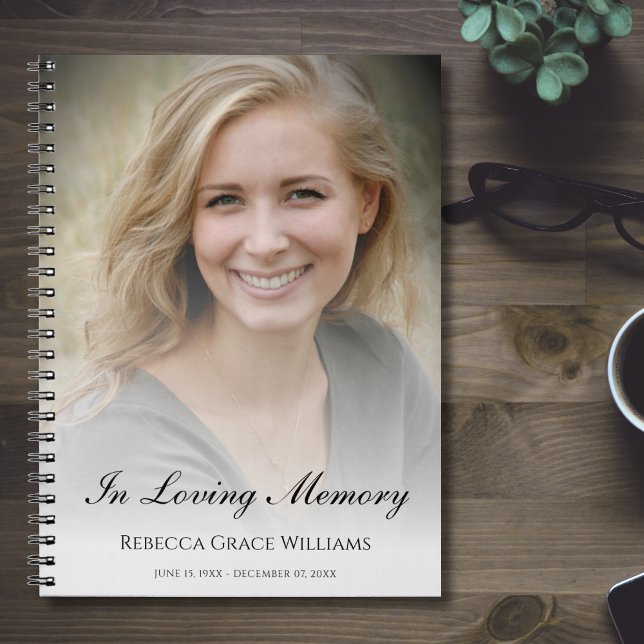 Cuaderno Bloc de notas conmemorativo o funeral para invitad (Custom Photo Memorial Book)