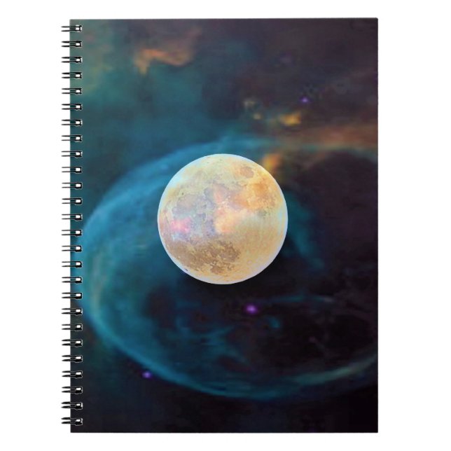 Cuaderno Bloc de notas cósmico de espiral lunar (Frente)