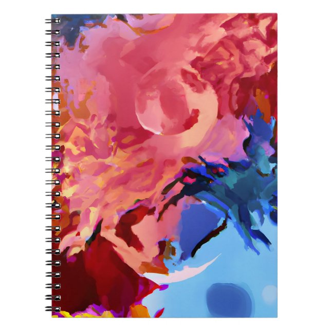 Cuaderno Bloc de notas cósmico de resumen vibrante (Frente)