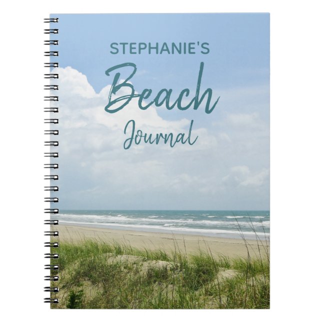 Cuaderno Bloc de notas costero personalizado de Beach Journ (Frente)