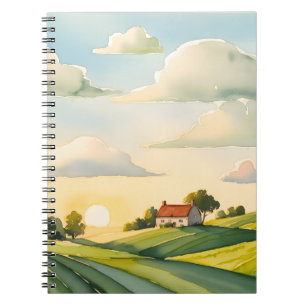Cuaderno Bloc de notas Countryside Sunset Hills