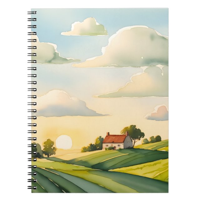 Cuaderno Bloc de notas Countryside Sunset Hills (Frente)