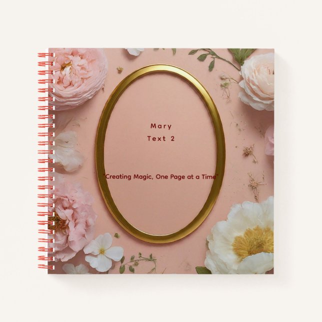 Cuaderno bloc de notas "Creando magia, una página a la vez" (Anverso)