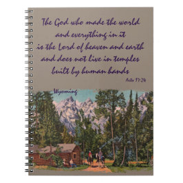 Cuaderno Bloc de notas cristiano de las montañas Wyoming