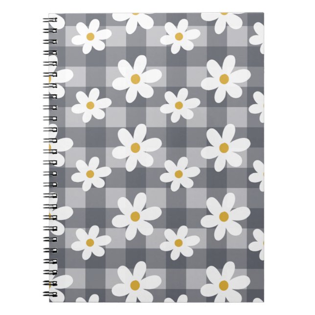 Cuaderno Bloc de notas Daisy Days - Black Gingham (Frente)