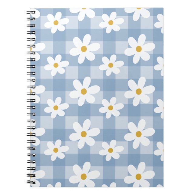 Cuaderno Bloc de notas Daisy Days - Blue Gingham (Frente)