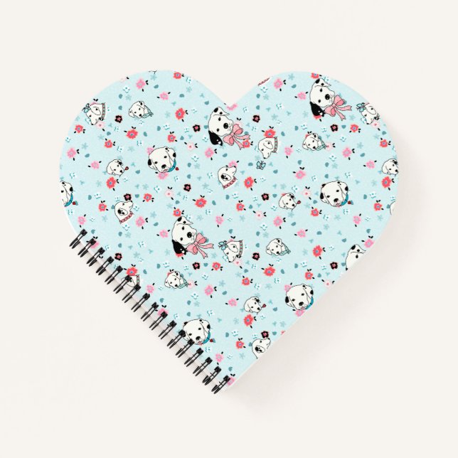 Cuaderno Bloc de notas Dalmatian Puppy Floral (Anverso)