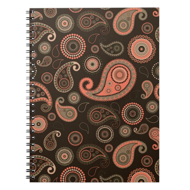 Cuaderno Bloc de notas Dark Paisley (Frente)