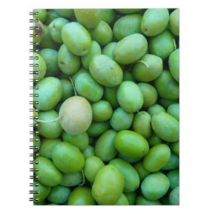 Cuaderno Bloc de notas de aceitunas verdes