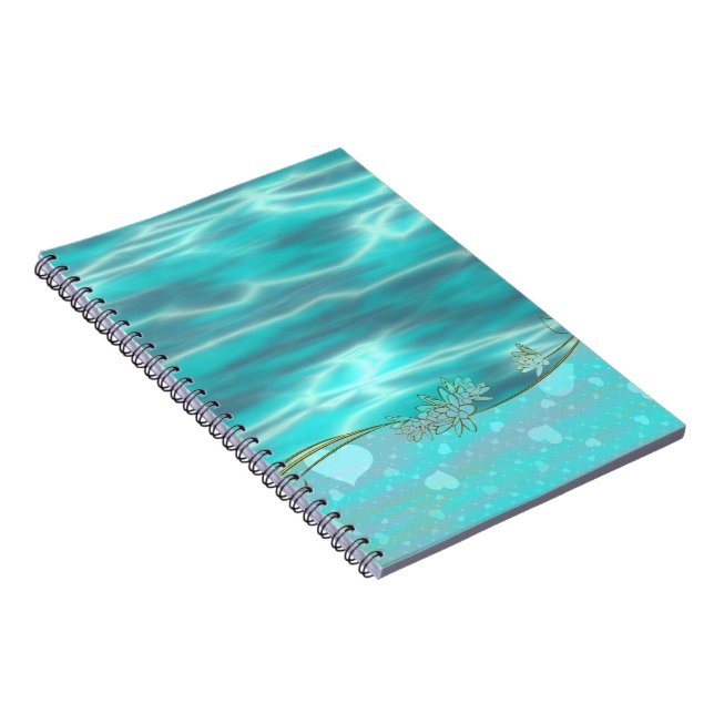 Cuaderno Bloc de notas de agua verde (Lado Derecho)
