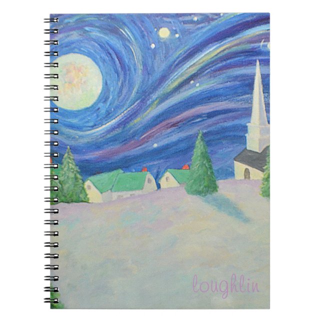 Cuaderno Bloc de notas de aldea de nieve (Frente)