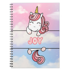 Cuaderno Bloc de notas de alegría personalizada Unicorn Gir