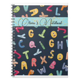 Cuaderno Bloc de notas de alfabetos de monstruo lindo