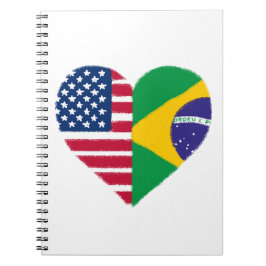 Cuaderno Bloc de notas de amor brasileño americano