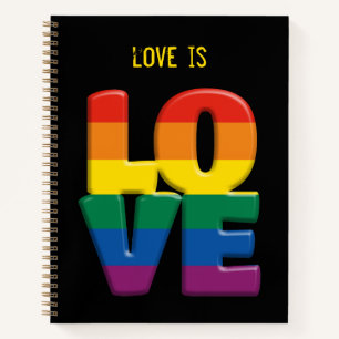 Cuaderno bloc de notas de amor de arco iris