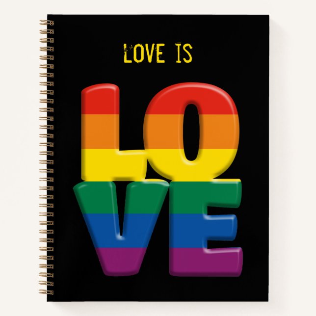 Cuaderno bloc de notas de amor de arco iris (Anverso)