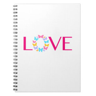 Cuaderno Bloc de notas de amor y mariposas