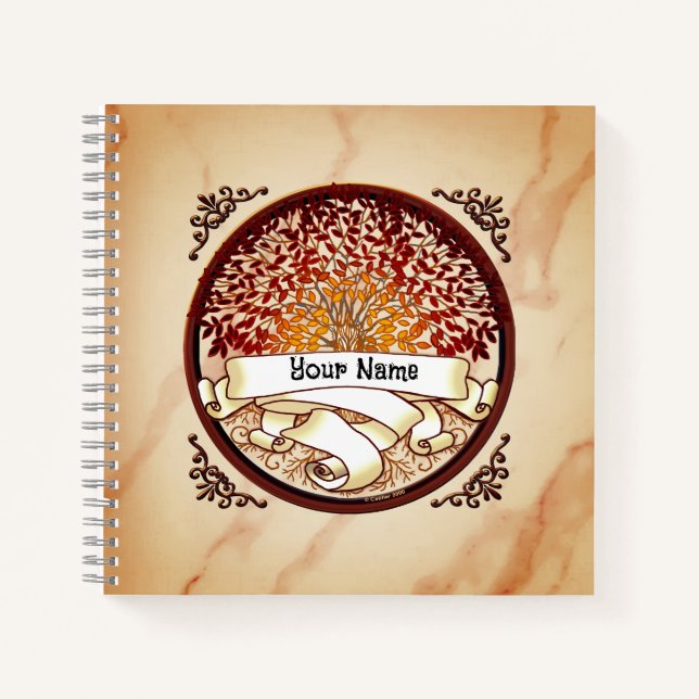 Cuaderno bloc de notas de apellido de árbol familiar (Anverso)