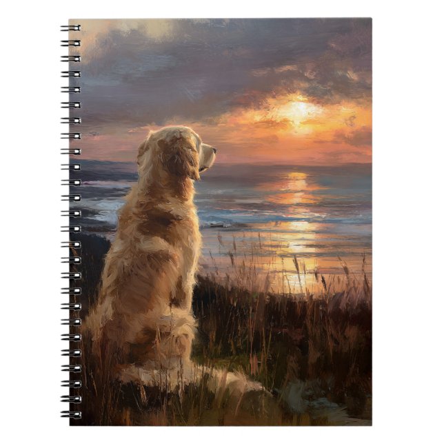 Cuaderno Bloc de notas de apertura de Golden Retriever (Frente)