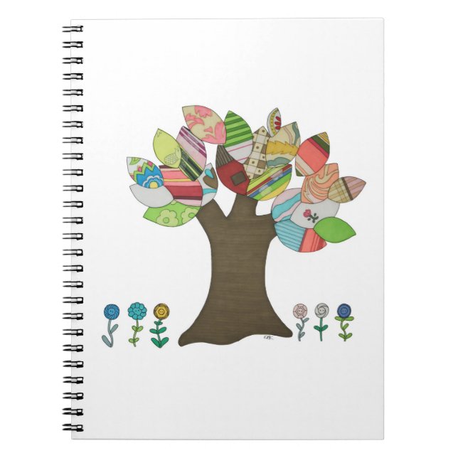 Cuaderno Bloc de notas de árbol de botones (Frente)