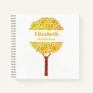 Cuaderno Bloc de notas de árbol naranja