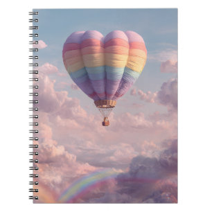 Cuaderno Bloc de notas de arcoiris con globo de corazón Pas