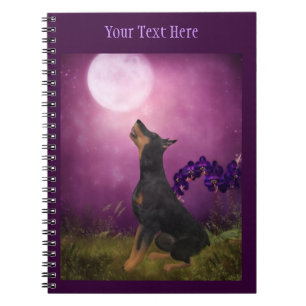 Cuaderno Bloc de notas de arte de perro de Doberman Moon