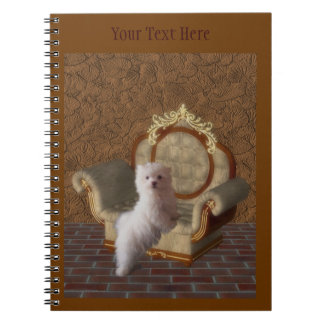 Cuaderno Bloc de notas de arte de perro maltés con fantasía