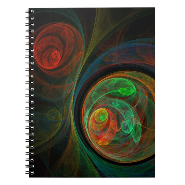 Cuaderno Bloc de notas de arte de resumen verde de renacimi (Frente)