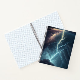 Cuaderno Bloc de notas de arte de tormenta relámpago