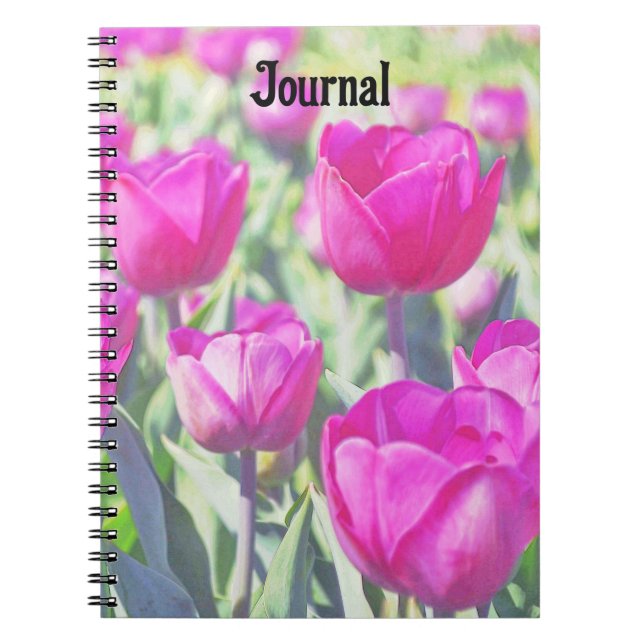 Cuaderno Bloc de notas de arte de Tulip Garden rosa (Frente)