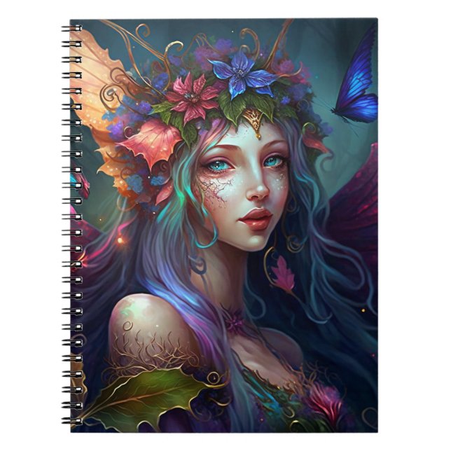 Cuaderno Bloc de notas de arte Fantasy Chica de hadas (Frente)