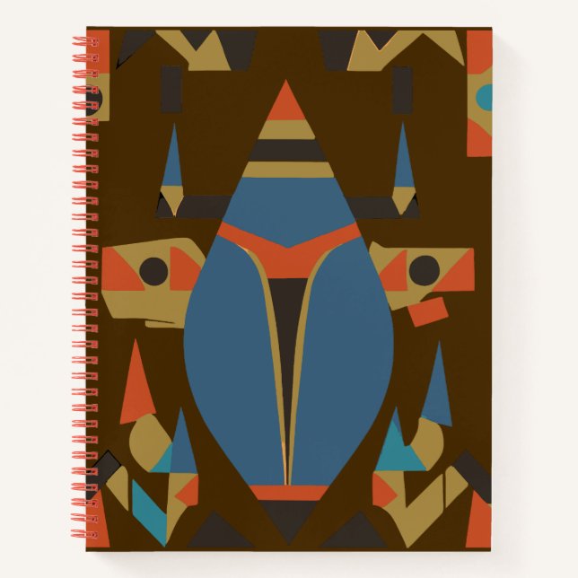 Cuaderno bloc de notas de arte faraónico abstracto (Anverso)