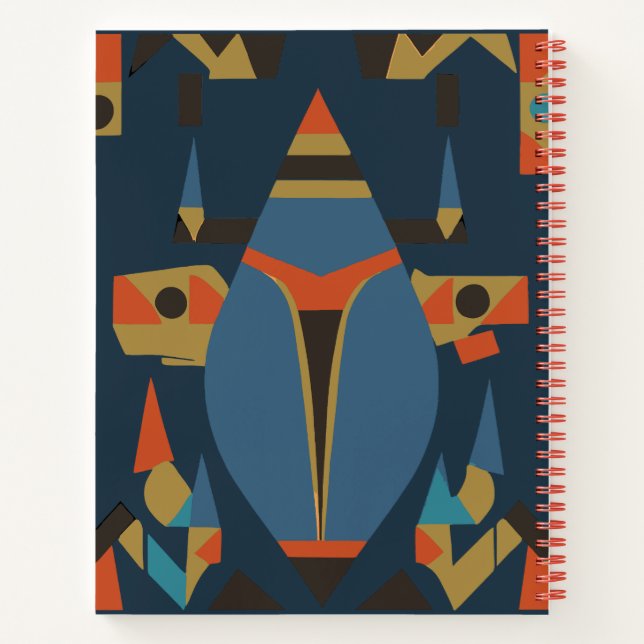 Cuaderno bloc de notas de arte faraónico abstracto (Reverso)