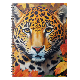 Cuaderno Bloc de notas de arte felino de otoño de Jaguar