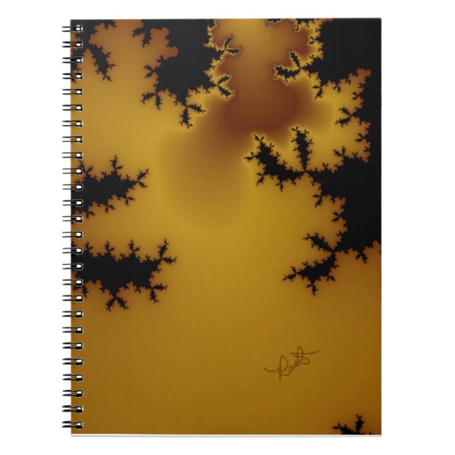 Cuaderno bloc de notas de arte fractal de óxido (Frente)