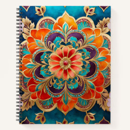 Cuaderno Bloc de notas de arte jovial bizantino colorido